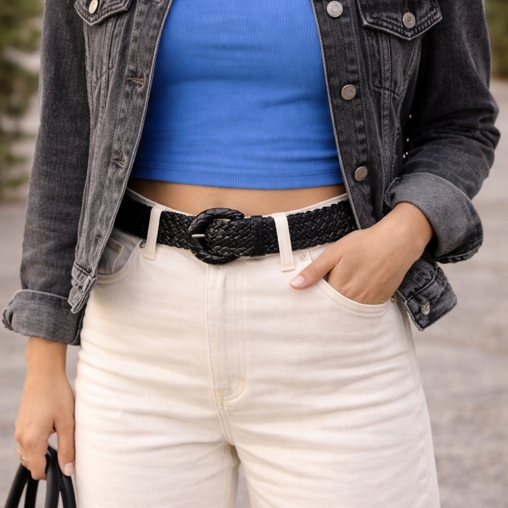 Black Braided 2 inch Belt (L/XL)